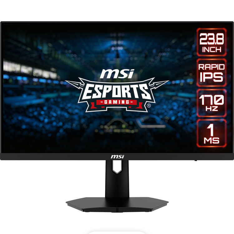 Gaming მონიტორი MSI 24" Optix G244F E2 23.8", IPS, 1920x1080 (Full HD), 1 ms, 180 Hz, 250 cd/m2, 178°/178°, 2xHDMI, DisplayPort, black (9S6-3BB4CH-034)