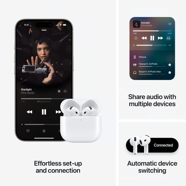 ყურსასმენი Apple AirPods 4 W/O A.N.C. (MXP63ZE/A)