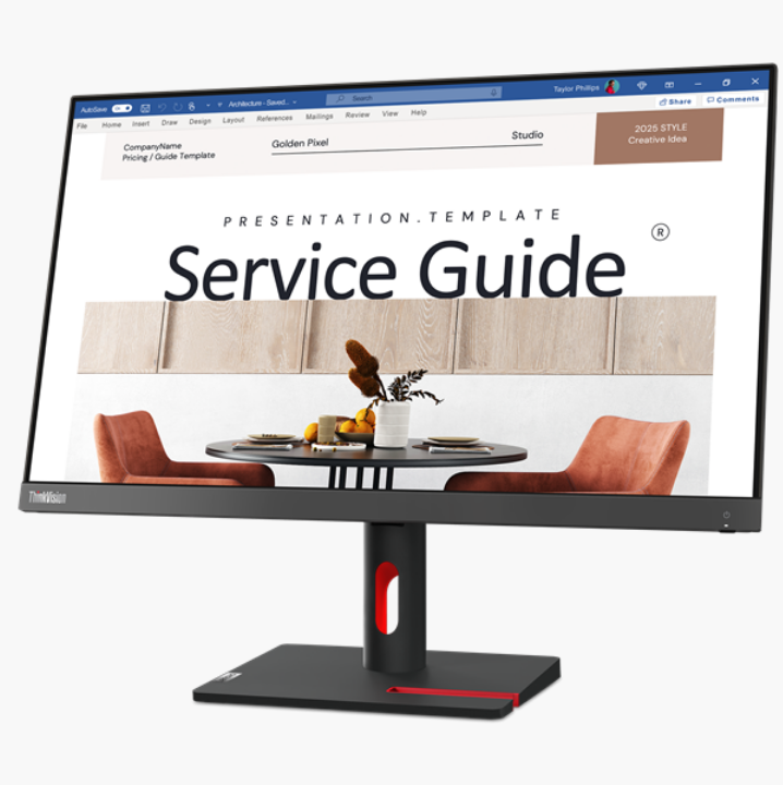 მონიტორი Lenovo ThinkVision S24i-30 (63DEKAT3EU) FLAT Monitor 23.8", FHD 1920x1080, IPS, 100Hz, 4ms, 16:9, 1300:1, 1x HDMI, 1x VGA, VESA mount 100 x 100 mm, 2YrW