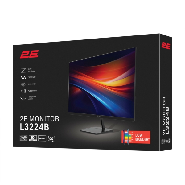 მონიტორი 2E Monitor 31.5" L3224B 2xHDMI, DP, VA, 3840x2160, MM