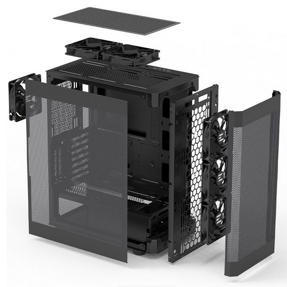 ქეისი Zalman PC case I4 without PSU 2xUSB3.0 1xUSB2.0 6x120mm VGA 320mm LCS ready ATX (I4BLACK)
