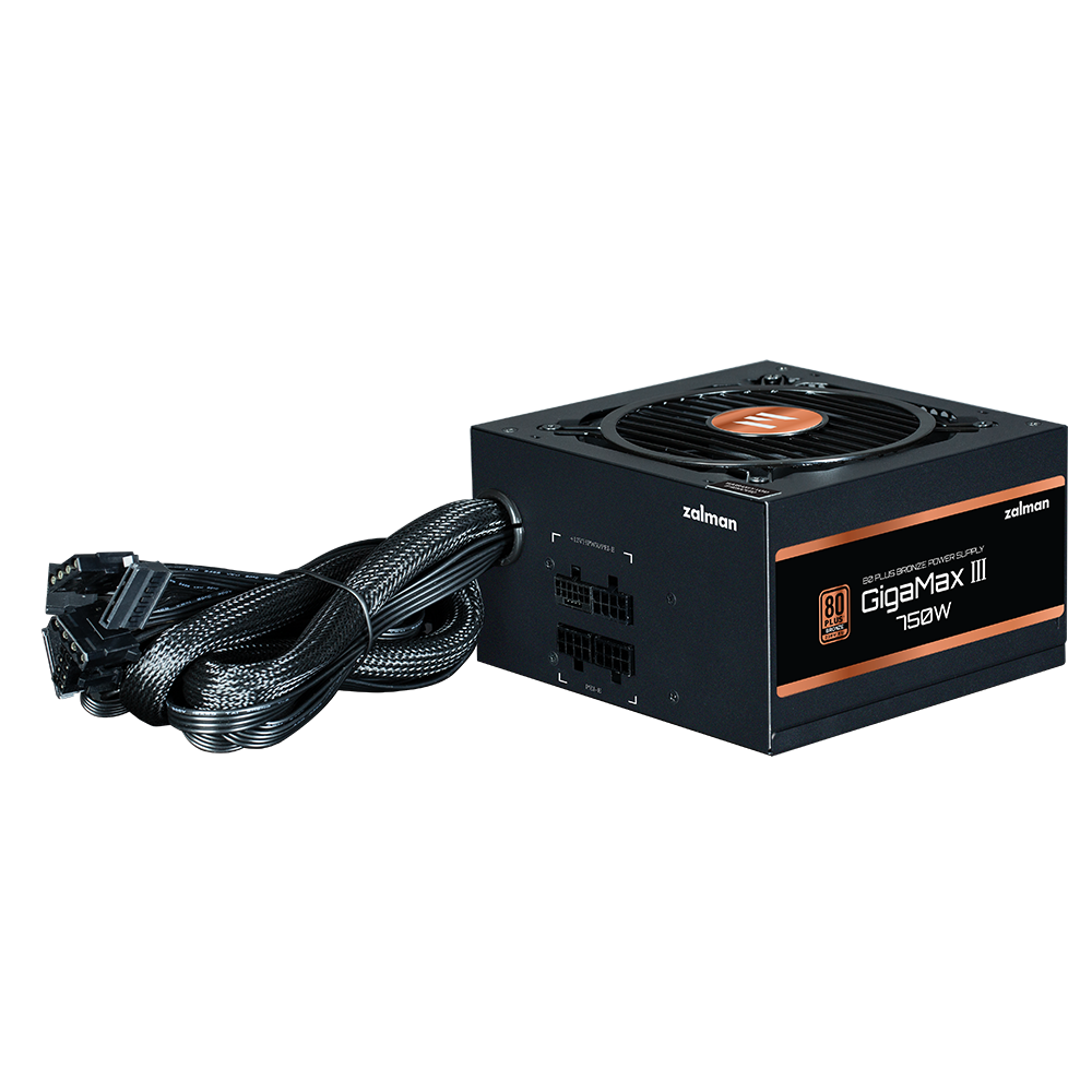 კვების ბლოკი Zalman PSU Gigamax 3  (750W), 88%, 80+ Bronze, 120mm, 1xMB 24pin(20+4), 2xCPU (8pin(4+4)+8pin), 3xMolex, 6xSATA, 4xPCIe 8pin(6+2), 1x12VHPWR (ZM750-GV3)