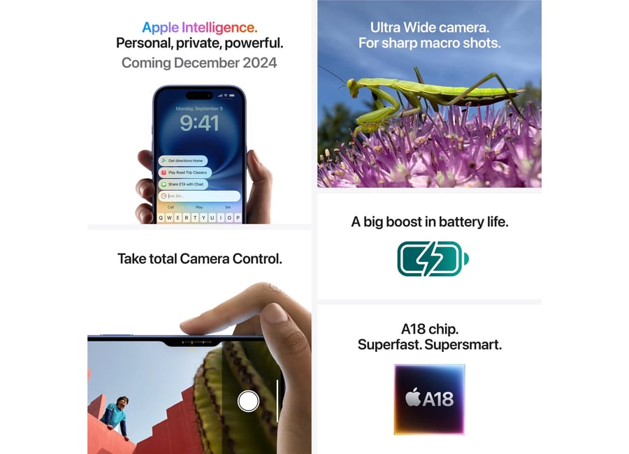 სმარტფონი Apple iPhone 16 128GB black