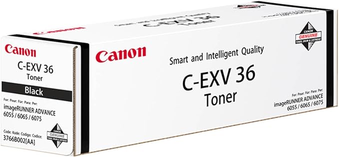 ორიგინალი ტონერ კარტრიჯი Canon C-EXV36 Toner Cartridge Black (3766B002AA) | for imageRunner Advance 6055, 6065, 6075 series | 56,000 pages @ 6% average coverage
