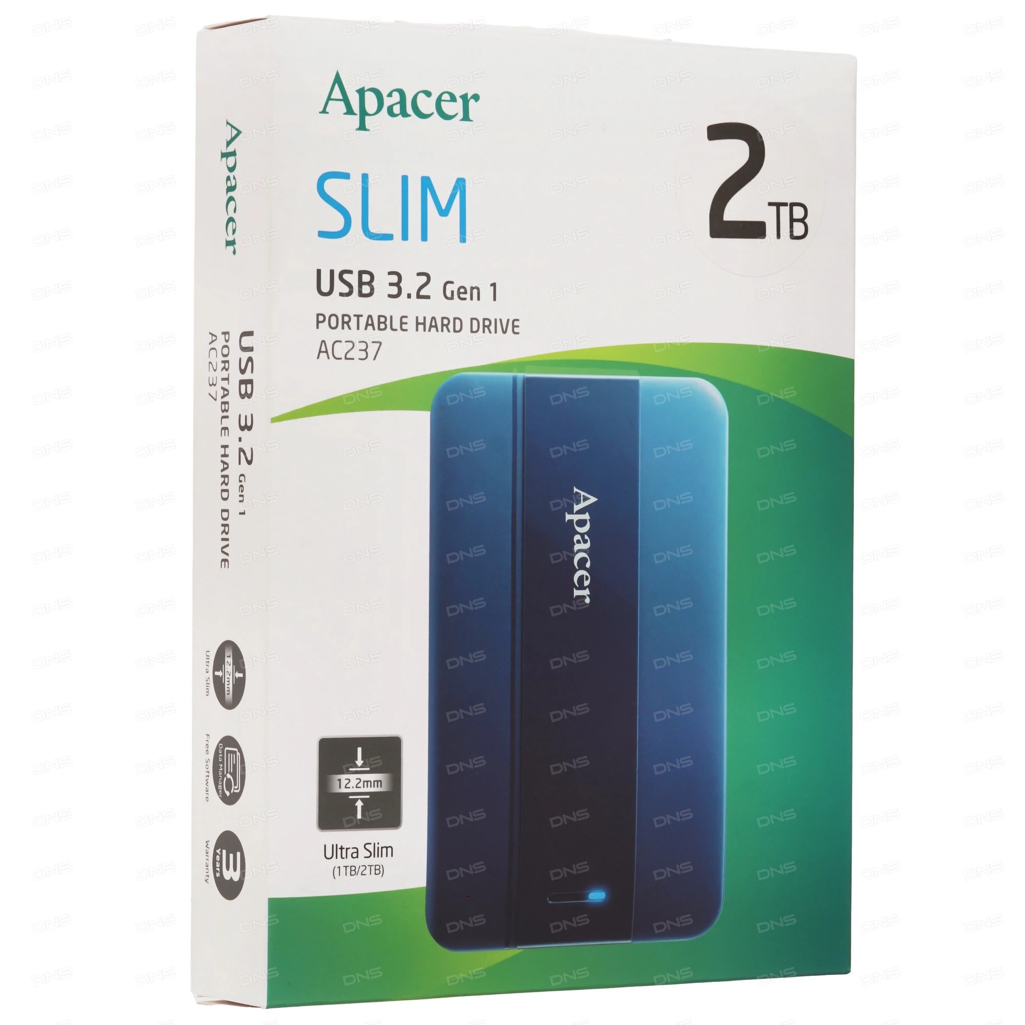 გარე მყარი დისკი Apacer AC237 2TB AP2TBAC237U-1 2.5" USB 3.2 External Blue