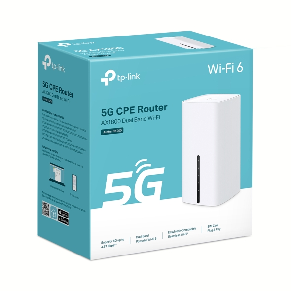 5G როუტერი TP-Link Archer NX200 | 5G AX1800 Wireless Dual-Band Gigabit Router | 1201 Mbps (5 GHz) + 574 Mbps (2.4 GHz) 