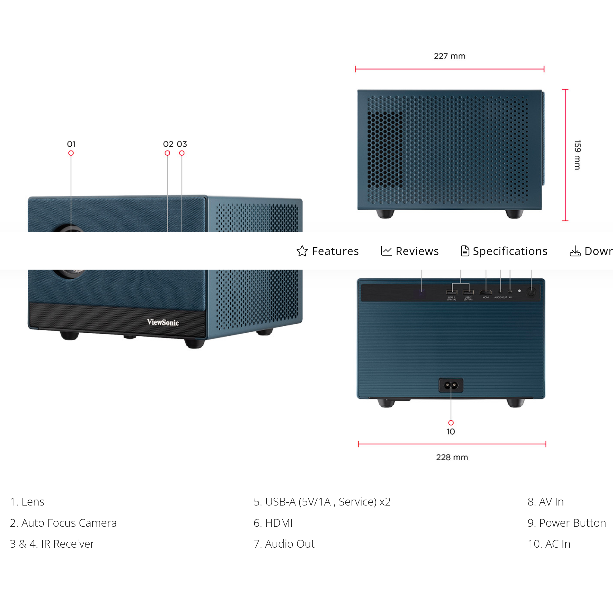 Projector  ViewSonic LX60HD 1080p Smart LED Projector with Built-in Google TV  1LCD/LED  1080p (1920x1080) - 630 AL - Led light source - TR1.2 - TBC noise level(Eco) - 5W SPK