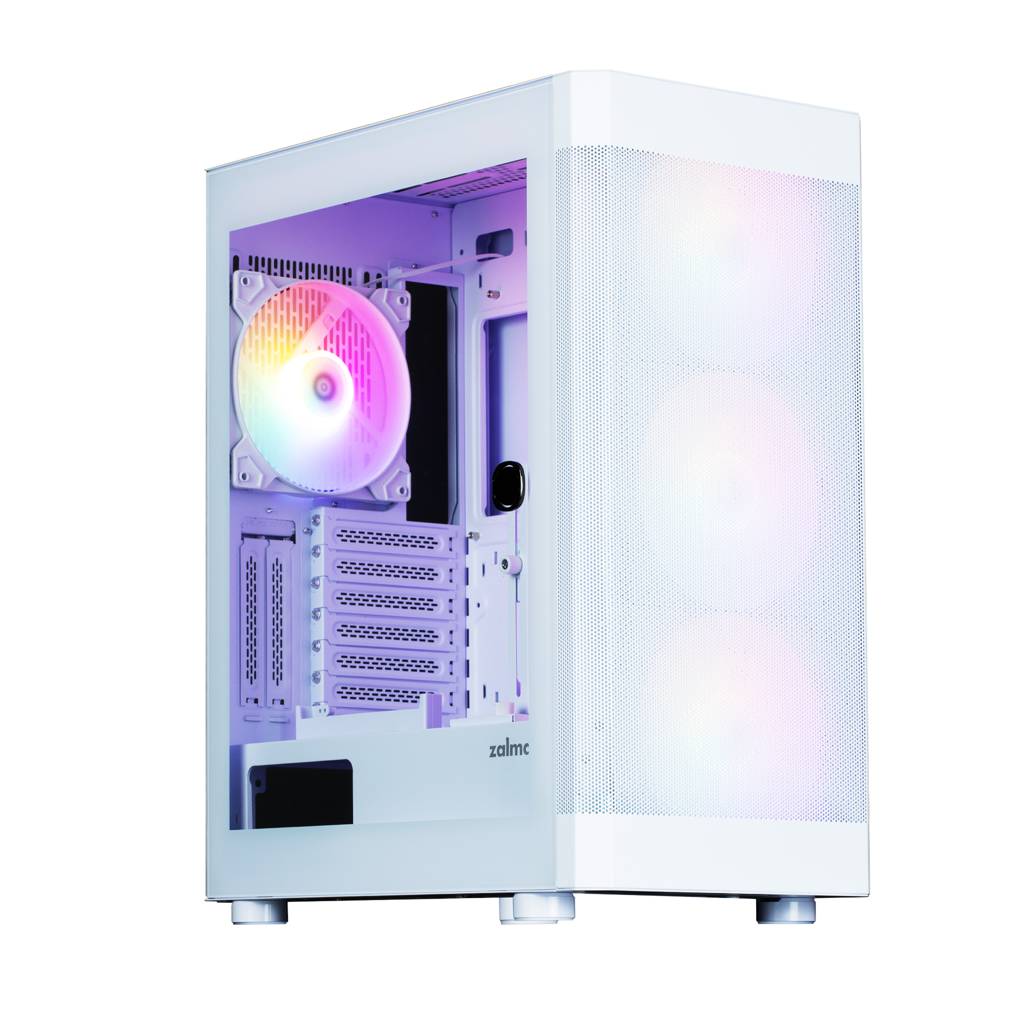 კომპიუტერის ქეისი Zalman PC case I4 TG without PSU, 2xUSB3.0, 1xUSB2.0, 4x140mm RGB, VGA 320mm, LCS ready, TG Side Panel, ATX, white