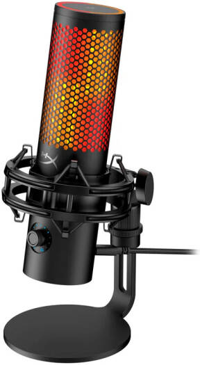 Gaming მიკროფონი HyperX QuadCast 2 S - USB Microphone (Black) (9A273AA) RGB, USB-C, 3.5mm headphone output, 20Hz - 20kHz, 3dB@75Hz, -12dB/Oct
