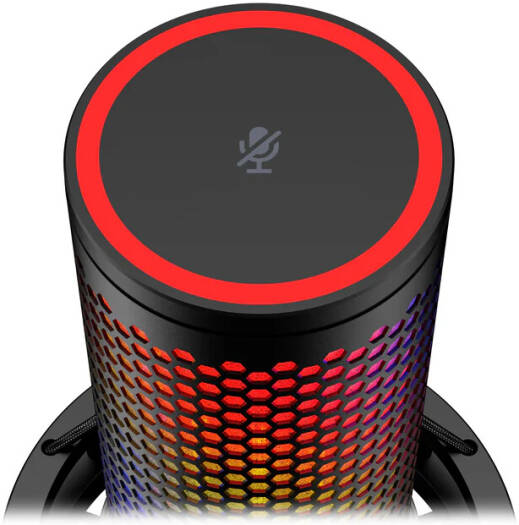 Gaming მიკროფონი HyperX QuadCast 2 S - USB Microphone (Black) (9A273AA) RGB, USB-C, 3.5mm headphone output, 20Hz - 20kHz, 3dB@75Hz, -12dB/Oct