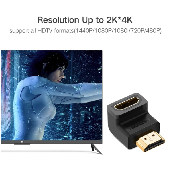კუთხის HDMI ადაპტერი UGREEN HD112 HDMI Male to Female Adapter Down 20109