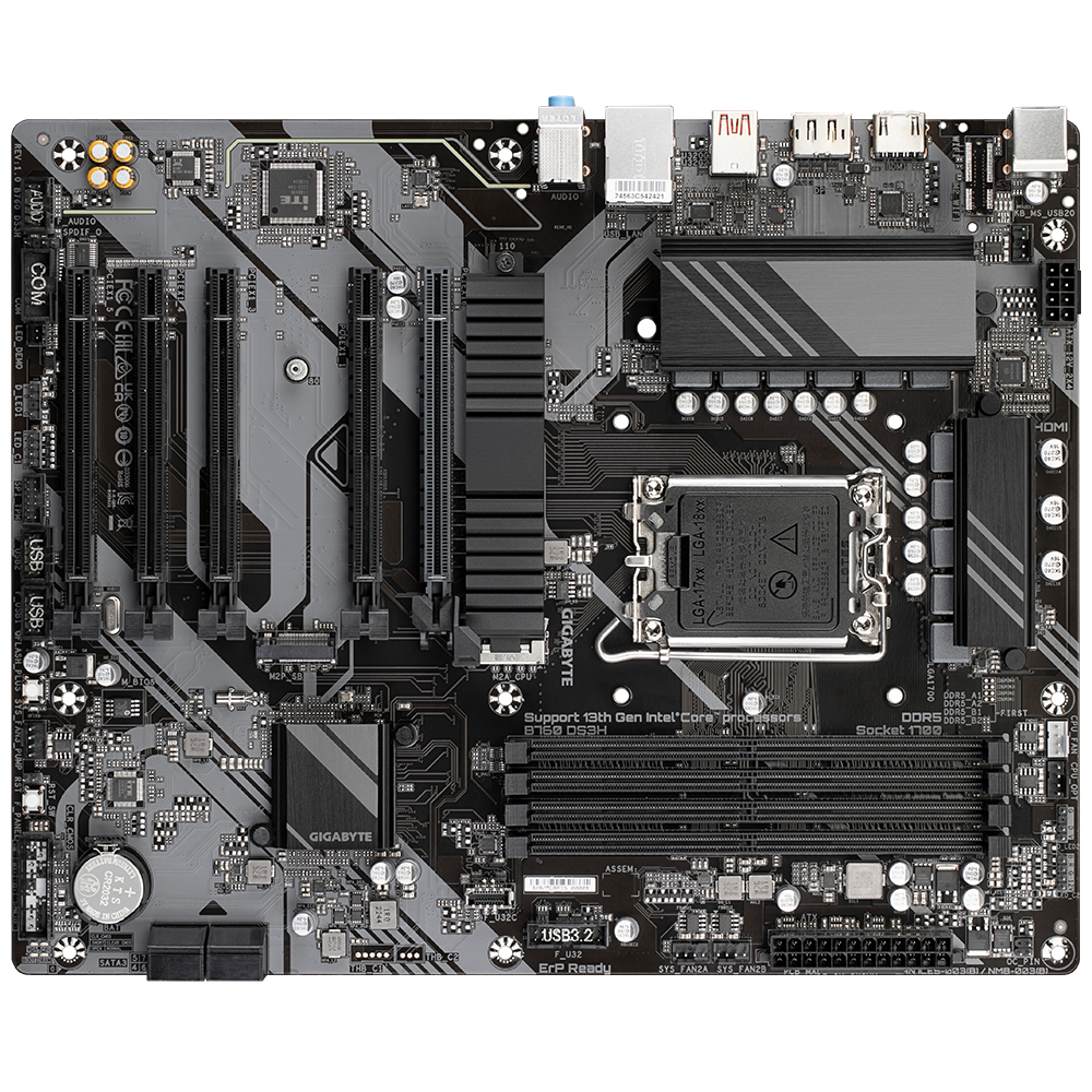 დედადაფა Gigabyte B760 DS3H DDR5 ATX, socket LGA 1700, chipset Intel B760, 4xDDR5, PCI-E 4.0, 2xM.2, LAN: 1 Gbps, HDMI, DisplayPort. USB Type-C® port, with USB 3.2 Gen 2x2