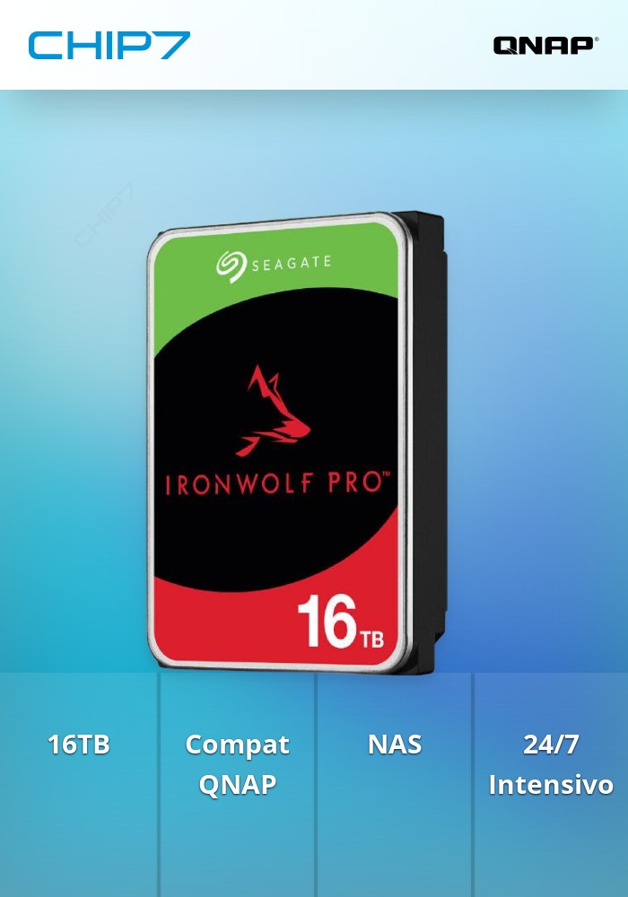 მყარი დისკი QNAP Seagate IronWolf Pro – hard drive – 16 TB – SATA 6Gb/s – 16TB – Harddisk – 7212316T-6050700-000-RS – SATA-600 – 3.5"