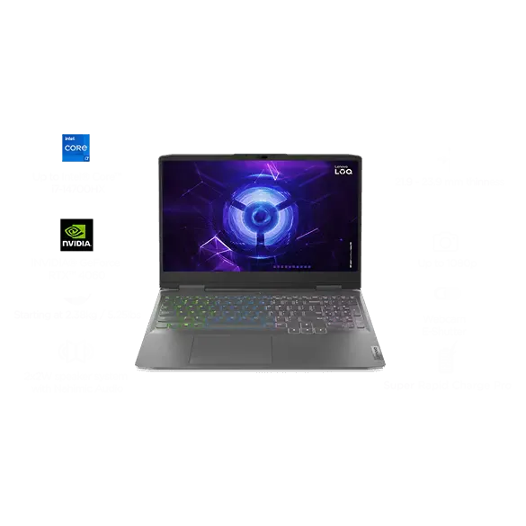 ნოუთბუქი Lenovo LOQ 15IRX9 (Model: 83DV00MMRK) |  15.6" WQHD (2560x1440) IPS 350nits AG 100% sRGB, 165Hz, G-SYNC | Intel Core i5-13450HX, 10C/16T,  up to  4.6GHz, 20MB | 24GB (2x 12GB)  SO-DIMM DDR5-4800 | 1TB SSD M.2 2242 PCIe 4.0x4 NVMe | NVIDIA GeForce RTX 4050 6GB GDDR6| Luna Grey | 2YrW