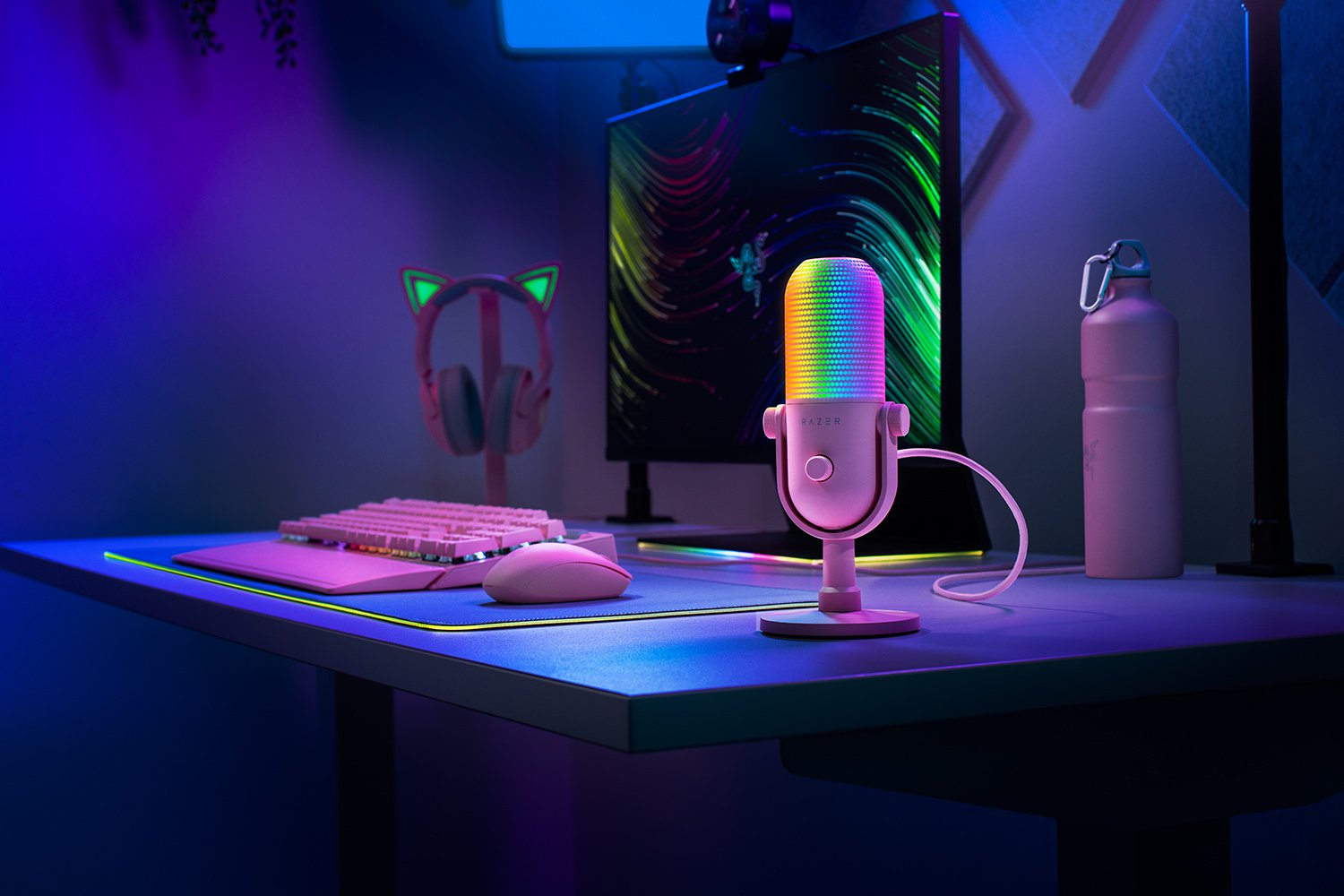 მიკროფონი  Razer gaming microphone - Seiren V3 Chroma, Uni, RGB, USB-A, 2m, quartz