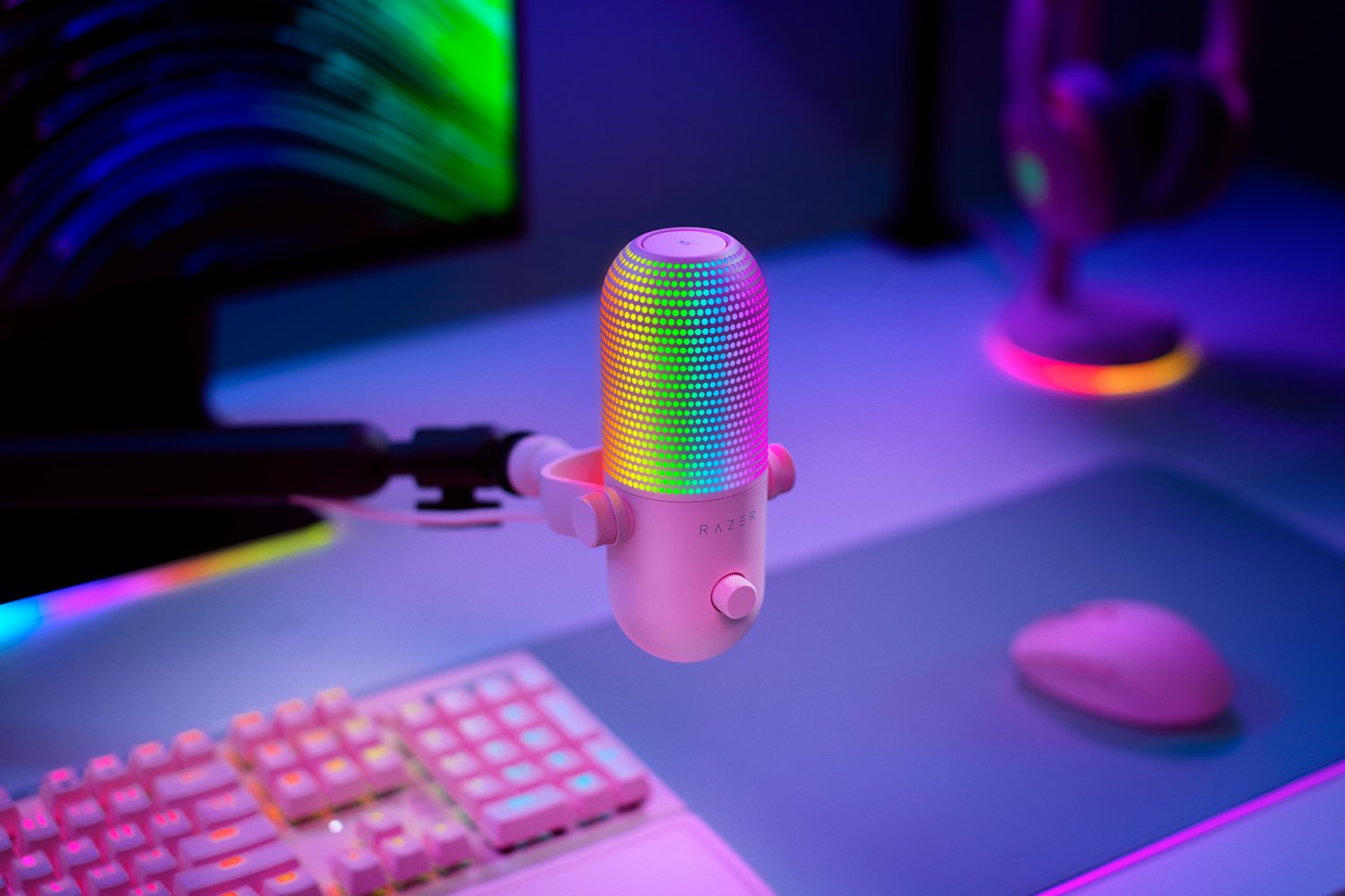 მიკროფონი  Razer gaming microphone - Seiren V3 Chroma, Uni, RGB, USB-A, 2m, quartz