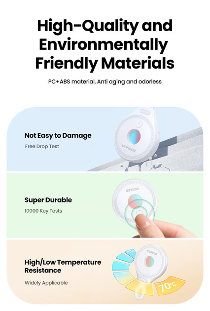 დამალული ინფრაწითელი კამერის დეტექტორი UGREEN LP793 (35579), Hidden Infrared Camera Detector, Black (Security Protection Hotel Pinhole Lens Detect Gadget Anti-Peeping Candid Detector)