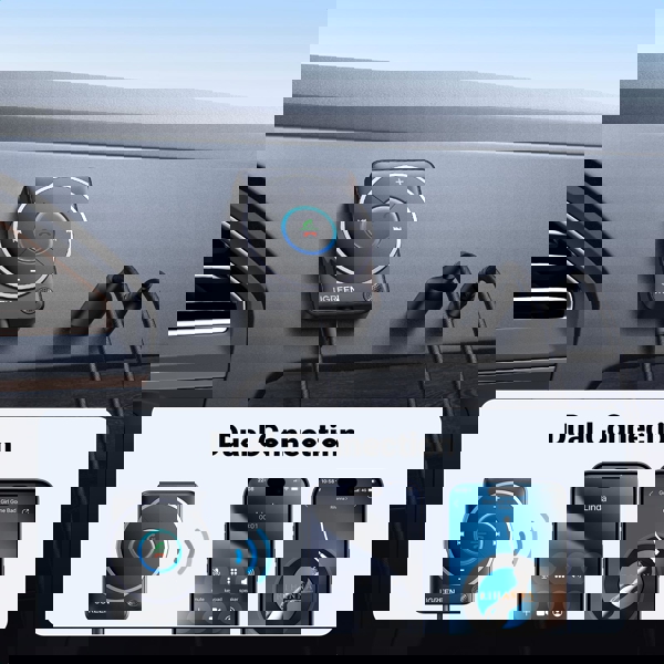 Bluetooth მიმღები UGREEN CM723(35002), Bluetooth 5.4 Aux Car Adapter, Black