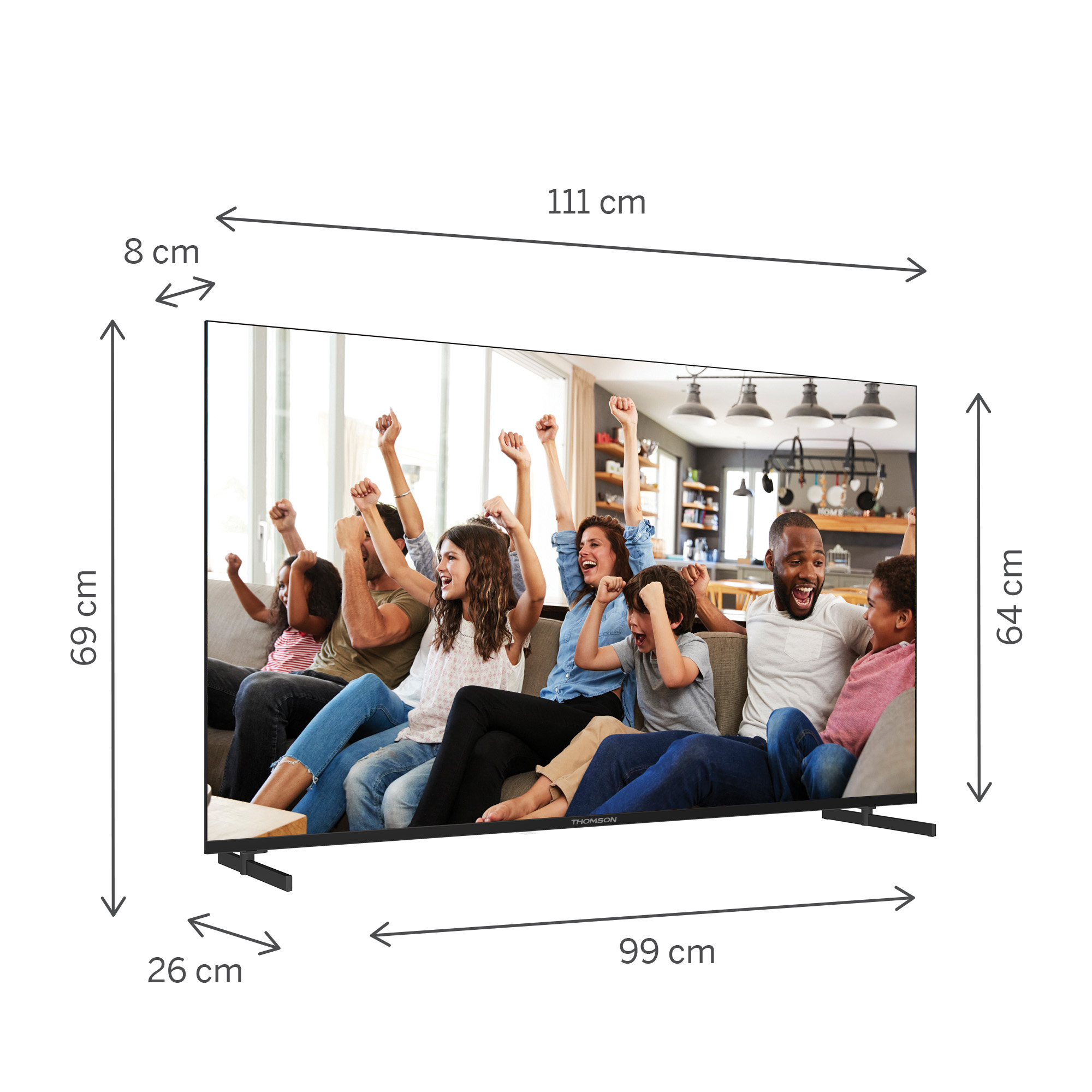 ტელევიზორი Thomson 50UG4S14 LED, 50", 4K UHD, Smart TV, HDMI, USB, LAN, WIFI, BT, Black