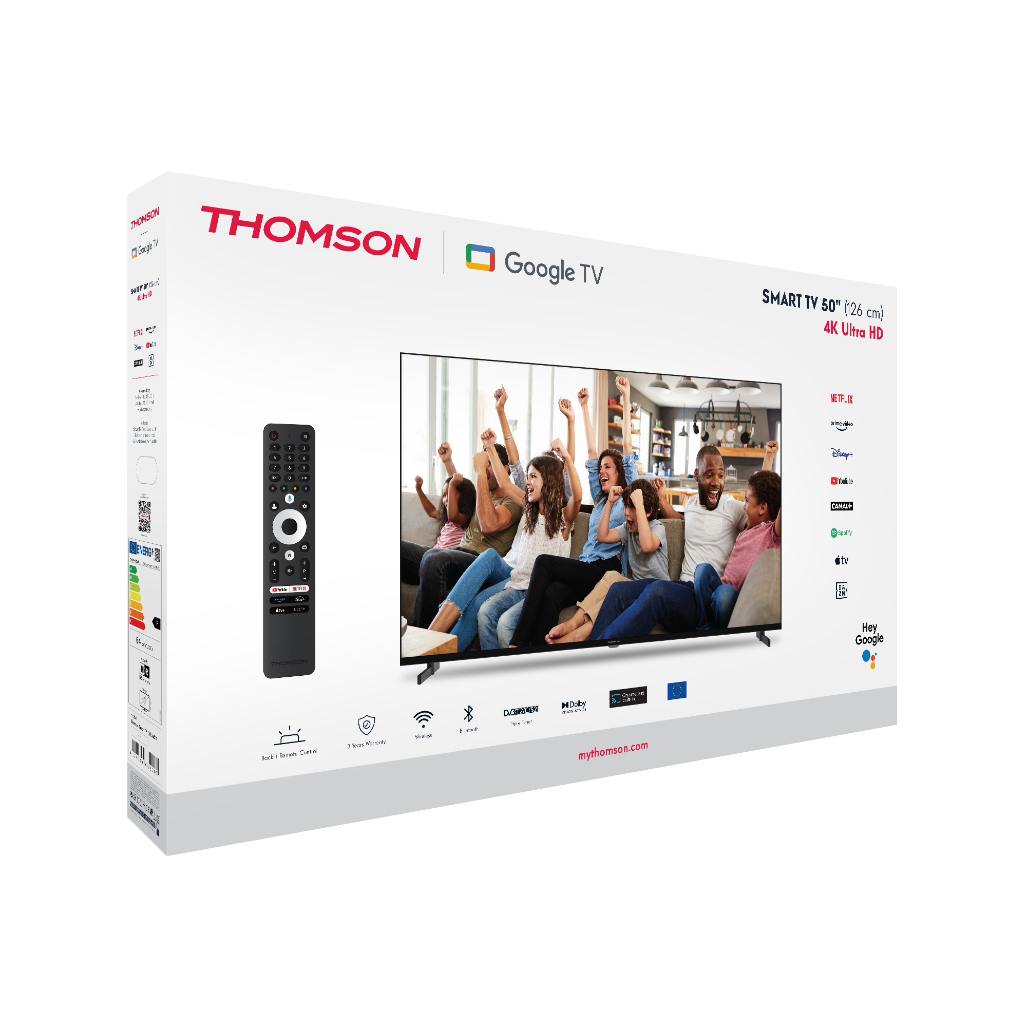 ტელევიზორი Thomson 50UG4S14 LED, 50", 4K UHD, Smart TV, HDMI, USB, LAN, WIFI, BT, Black