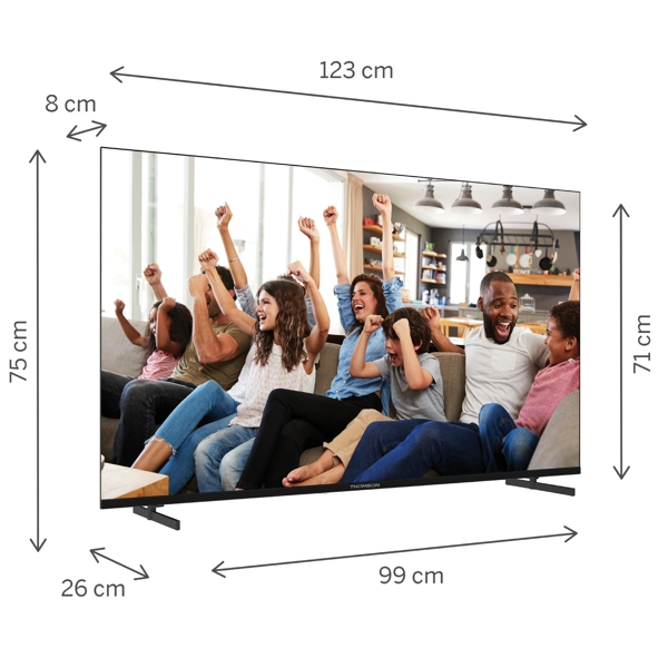 ტელევიზორი Thomson 55UG4S14 LED, 55", 4K UHD, Smart TV, HDMI, USB, LAN, WIFI, BT, Black