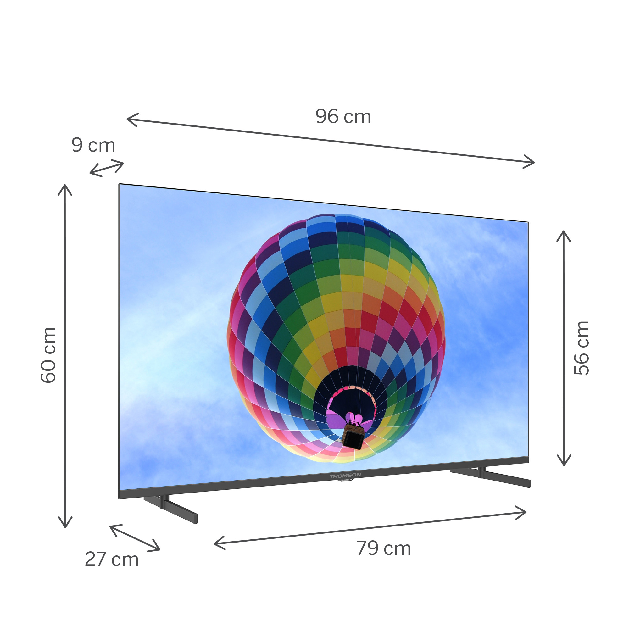 ტელევიზორი Thomson 50QG4S14, 50", 4K UHD, Smart TV, HDMI, USB, LAN, WIFI, BT, Black