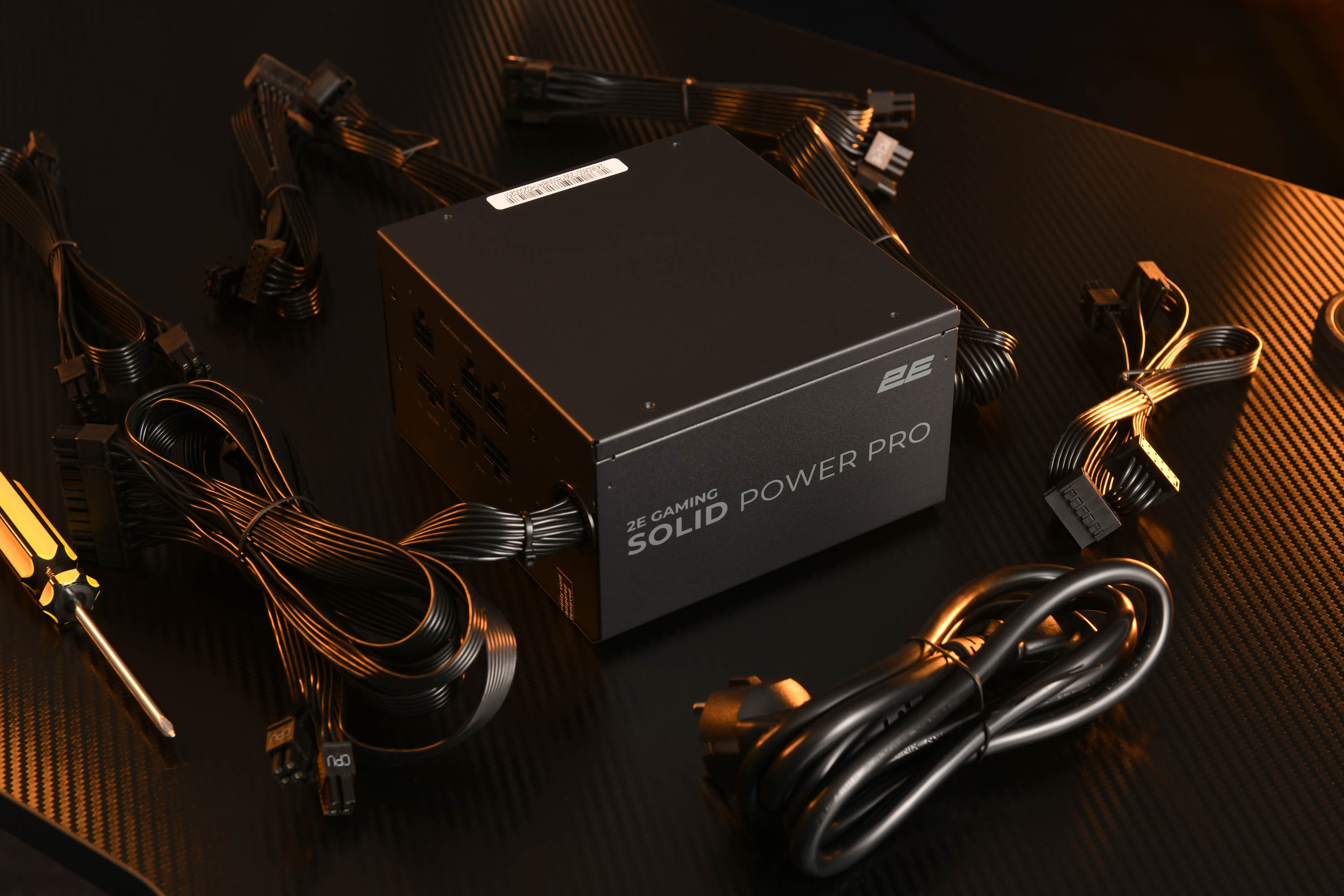 2E GAMING PSU Solid Power Pro (850W), >85%, 80+ Bronze, 120mm, 1xMB 24pin(20+4), 2xCPU 8pin(4+4), 3xMolex, 6xSATA, 4xPCIe 8pin(6+2), 1x12VHPWR, Semi Modular