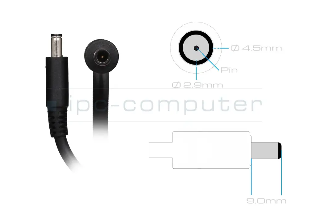 ორიგინალი ნოუთბუქის ადაპტერი Dell 90W 4.5mm (19.5 Volt 4.62 A ) Barrel AC Adapter with EURO power cord (kit)  