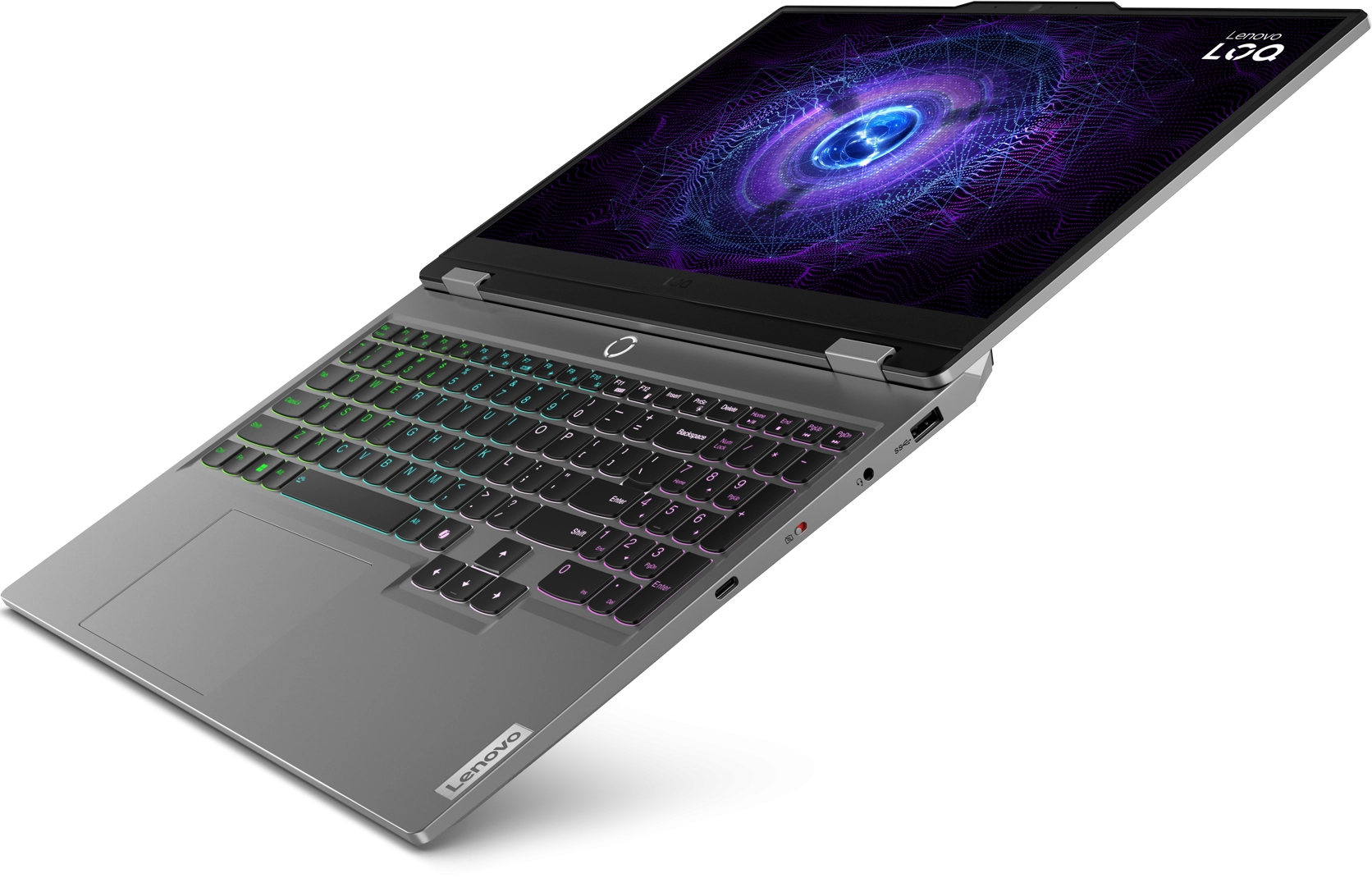 Gaming ნოუთბუქი Lenovo LOQ 15IAX9 (83GS005NRK) 15.6" 1920x1080 (Full HD), 144Hz , IPS, Intel Core i5 12450HX, 2400 MHz, 16 GB DDR5, 512 GB SSD, GeForce RTX 3050 6144 MB, Wi-Fi, Bluetooth, no OS, gray