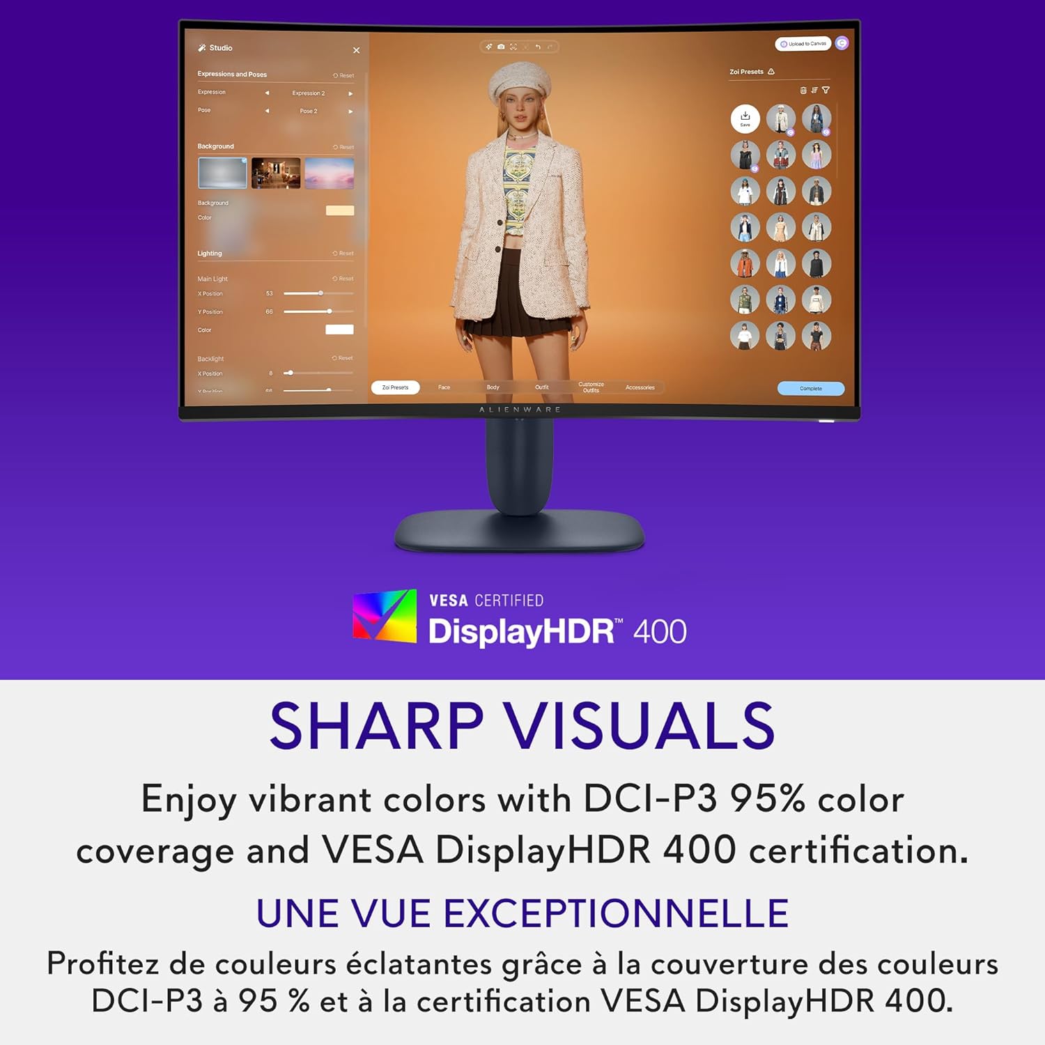 Gaming მონიტორი Dell Alienware 32 Curved Gaming Monitor - AW3225DM (210-BQWN) |  31.5-inch WQHD(2560 x 1440) 180 Hz 1ms Display, 1500R Curve, AMD Freesync, VESA AdaptiveSync, VESA DisplayHDR 400, VA Panel, 360° Ventilation