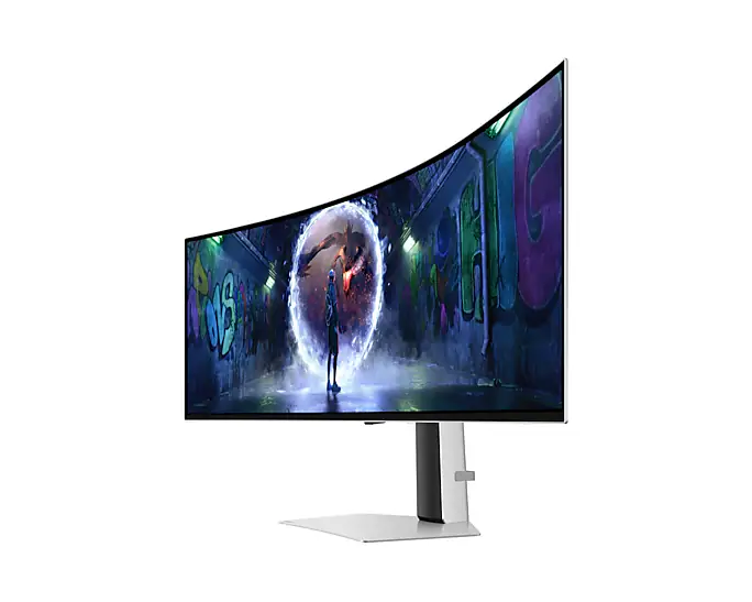 მონიტორი Samsung 49" LS49DG932SIXCI Odyssey OLED G9 49", OLED, UltraWide, 5120x1440, curved, 0.03 ms, 240 Hz, AMD FreeSync Premium Pro, 250 cd/m2, 178°/178°, HDMI, Micro HDMI, DisplayPort, speakers, silver