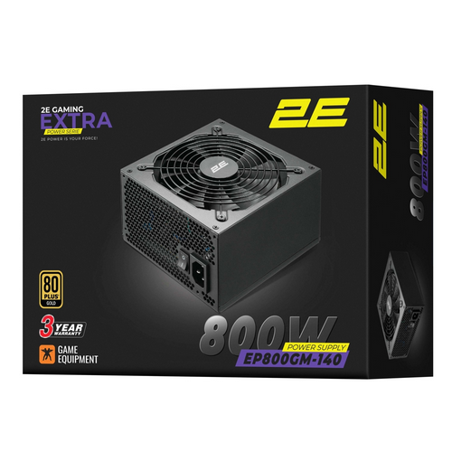 კვების ბლოკი 2E 2E-EP800GM-140 Extra, 800W, 80 Plus Gold, Power Supply, Black