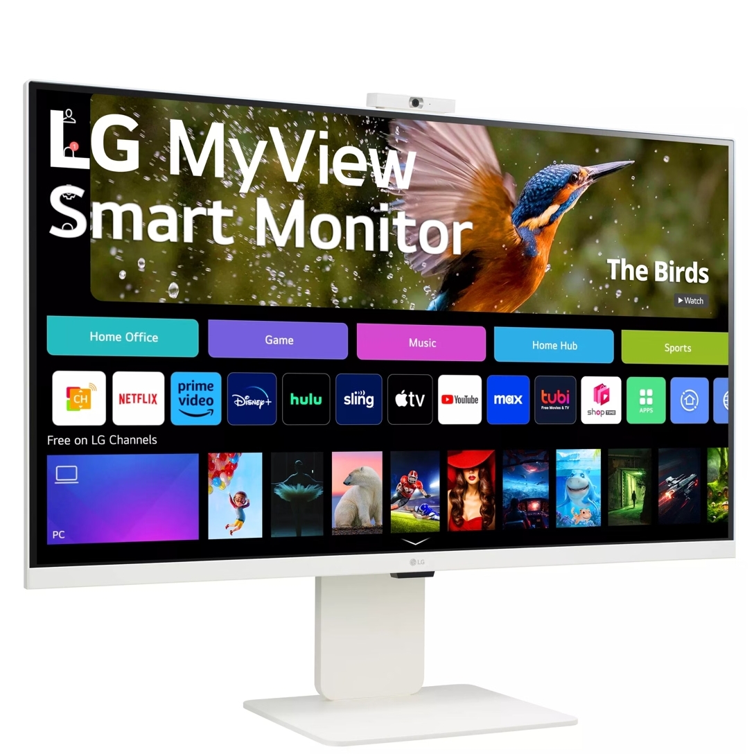 მონიტორი LG 32SR85U-W 31.5" FLAT 4K UHD (3840 x 2160) IPS MyView Smart Monitor with webOS 400 cd/m² 60Hz 5ms, 5W x 2, USB-C 90 W, HDMI, Built-in FHD Webcam, VESA, Screen Share, Bluetooth 2YrW