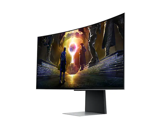 Gaming მონიტორი Samsung 34" LS34DG852SIXCI Odyssey OLED G8 34", OLED, UltraWide, 3440x1440, curved, 0.03 ms, 175 Hz, nVidia G-Sync Compatible, AMD FreeSync Premium Pro, 250 cd/m2, 178°/178°, 2xHDMI, DisplayPort, speakers, black