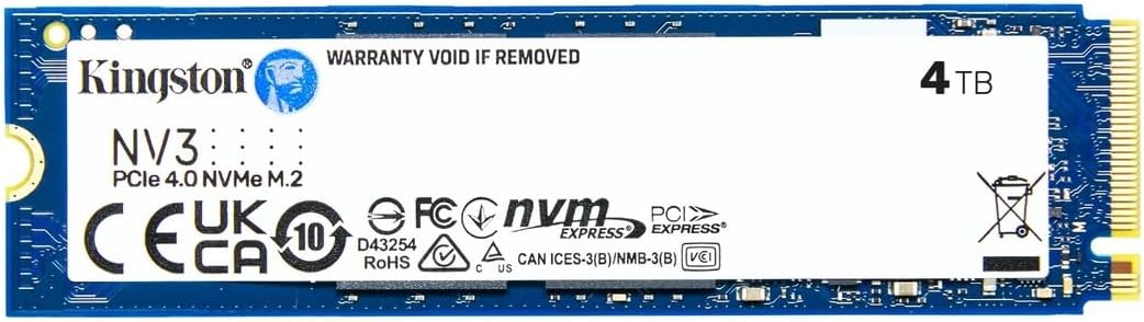 SSD დისკი Kingston 4000G NV3 M.2 2280 PCIe 4.0 NVMe SSD (SNV3S/4000G) |  Up to 6,000MB/s read, 5,000MB/s write | Gen 4x4 NVMe