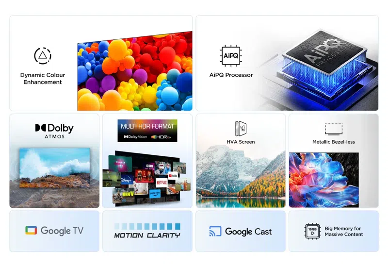 ტელევიზორი TCL V6C-UK Direct LED , 4K HDR , Smart TV, Google TV-ით მხარდაჭერილი