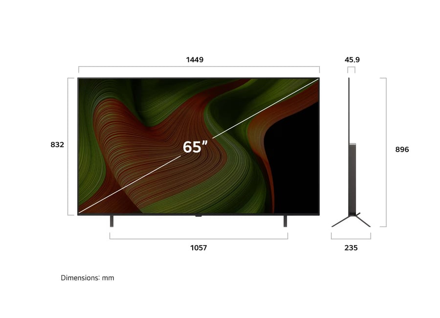 ტელევიზორი TV/ OLED/ LG/ LG TV 65"(165cm)/ OLED65B5RLA.AMCN