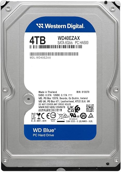 PC Components/ HDD/ SATA/ 3.5"/ HDD SATA 4TB 6GB/S 256MB BLUE WD40EZAX WD