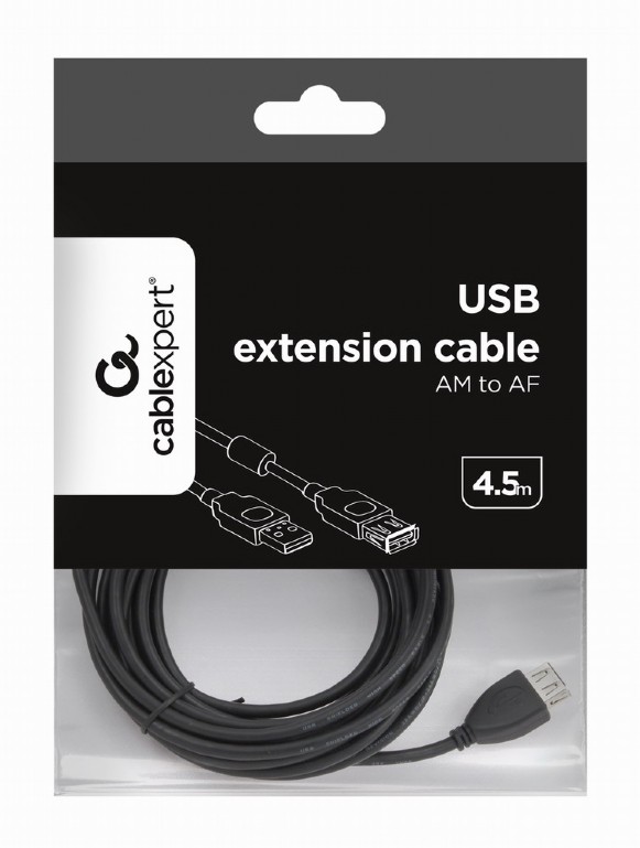 USB2.0 კაბელის გამაგრძელებელი extension cable 15 ft 4.5m (CCP-USB2-AMAF-15)