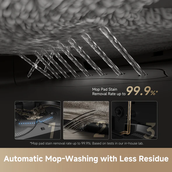 რობოტი მტვერსასრუტი Dreame Robot Vacuum X50 Ultra Complete Black (RLX85CE-4) | სველი და მშრალი წმენდა, ნავიგაციის სისტემა ფარული სენსორით, ნავიგაცია: DToF VersaLift სენსორი, დაბრკოლებების თავიდან აცილება: RGB კამერა ხელოვნური ინტელექტით და სტრუქტურირებული განათების საფუძველზე 3D სკანირებით, გასაშლელი გვერდითი ჯაგრისი და საწმენდი ტილო, Vormax სისტემა 20 კპა-მდე შეწოვის სიმძლავრით, MopExtand და RoboSwing ტექნოლოგია, AceClean DryBoard სისტემა - უჯრის წყლით გარეცხვის ტექნოლოგია, ავტომატური საწმენდი ტილოს წმენდა.