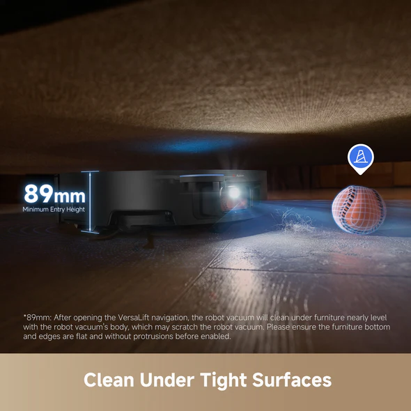 რობოტი მტვერსასრუტი Dreame Robot Vacuum X50 Ultra Complete Black (RLX85CE-4) | სველი და მშრალი წმენდა, ნავიგაციის სისტემა ფარული სენსორით, ნავიგაცია: DToF VersaLift სენსორი, დაბრკოლებების თავიდან აცილება: RGB კამერა ხელოვნური ინტელექტით და სტრუქტურირებული განათების საფუძველზე 3D სკანირებით, გასაშლელი გვერდითი ჯაგრისი და საწმენდი ტილო, Vormax სისტემა 20 კპა-მდე შეწოვის სიმძლავრით, MopExtand და RoboSwing ტექნოლოგია, AceClean DryBoard სისტემა - უჯრის წყლით გარეცხვის ტექნოლოგია, ავტომატური საწმენდი ტილოს წმენდა.