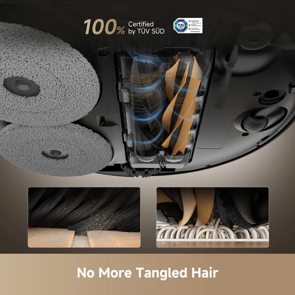 რობოტი მტვერსასრუტი Dreame Robot Vacuum X50 Ultra Complete Black (RLX85CE-4) | სველი და მშრალი წმენდა, ნავიგაციის სისტემა ფარული სენსორით, ნავიგაცია: DToF VersaLift სენსორი, დაბრკოლებების თავიდან აცილება: RGB კამერა ხელოვნური ინტელექტით და სტრუქტურირებული განათების საფუძველზე 3D სკანირებით, გასაშლელი გვერდითი ჯაგრისი და საწმენდი ტილო, Vormax სისტემა 20 კპა-მდე შეწოვის სიმძლავრით, MopExtand და RoboSwing ტექნოლოგია, AceClean DryBoard სისტემა - უჯრის წყლით გარეცხვის ტექნოლოგია, ავტომატური საწმენდი ტილოს წმენდა.