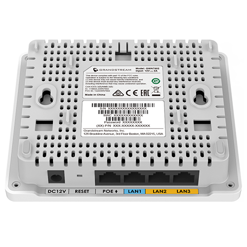 Grandstream GWN7604, Indoor AX3000 Wi-Fi 6 Access Point, 2x2:2 2.4G, 3x3:2 5G, 1x GbE PoE, 2x GbE with PSE, 1x GbE, up to 100m coverage, up to 256 wireless clients, 3Gbps aggregate wireless throughput
