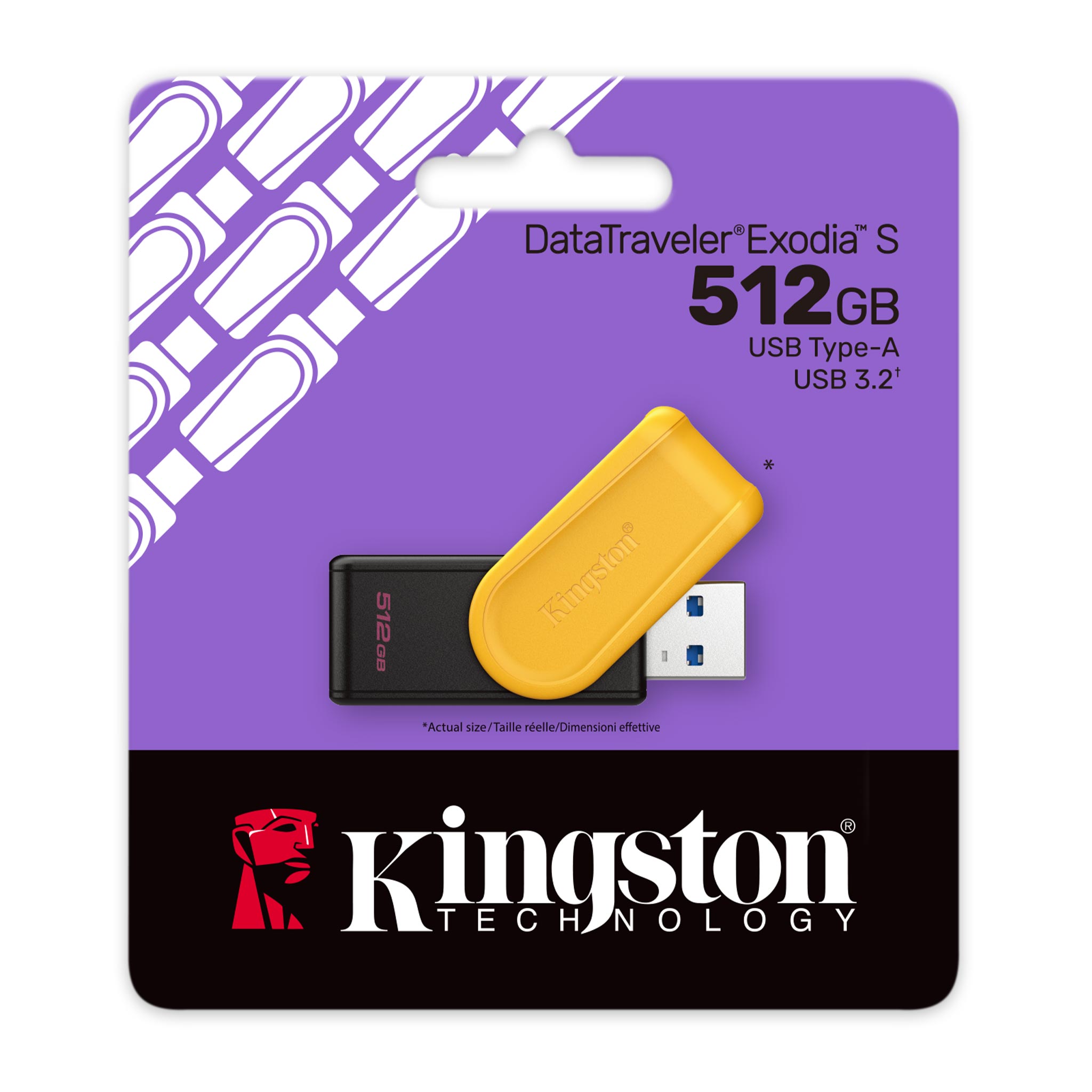USB ფლეშ მეხსიერება 512GB Kingston DataTraveler Exodia S | DTXS/512GB | USB 3.2 Gen 1 | 8.72g