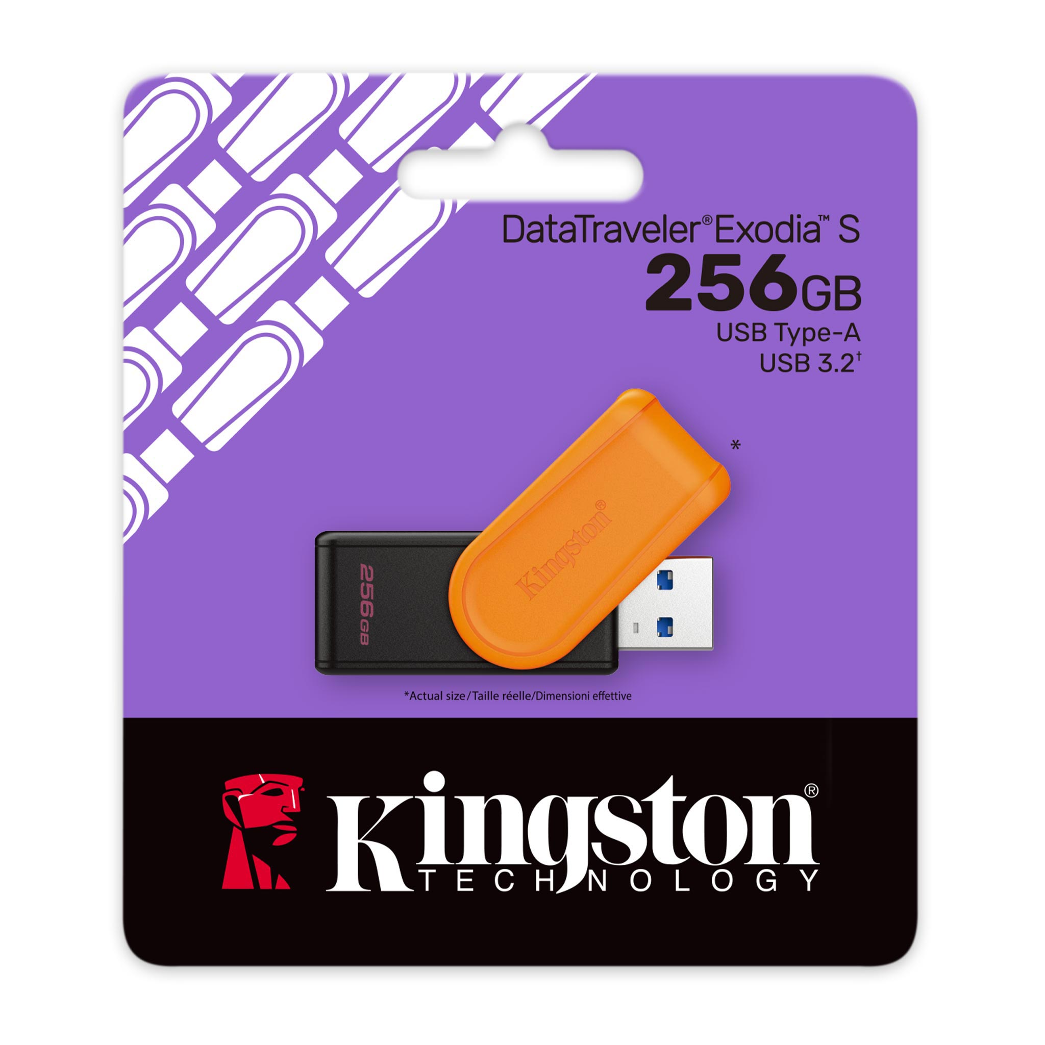 Usb ფლეშ მეხსიერების ბარათი 256Gb Kingston DataTraveler Exodia S USB flash drive | DTXS/256GB | USB 3.2 Gen 1 | 8.72g
