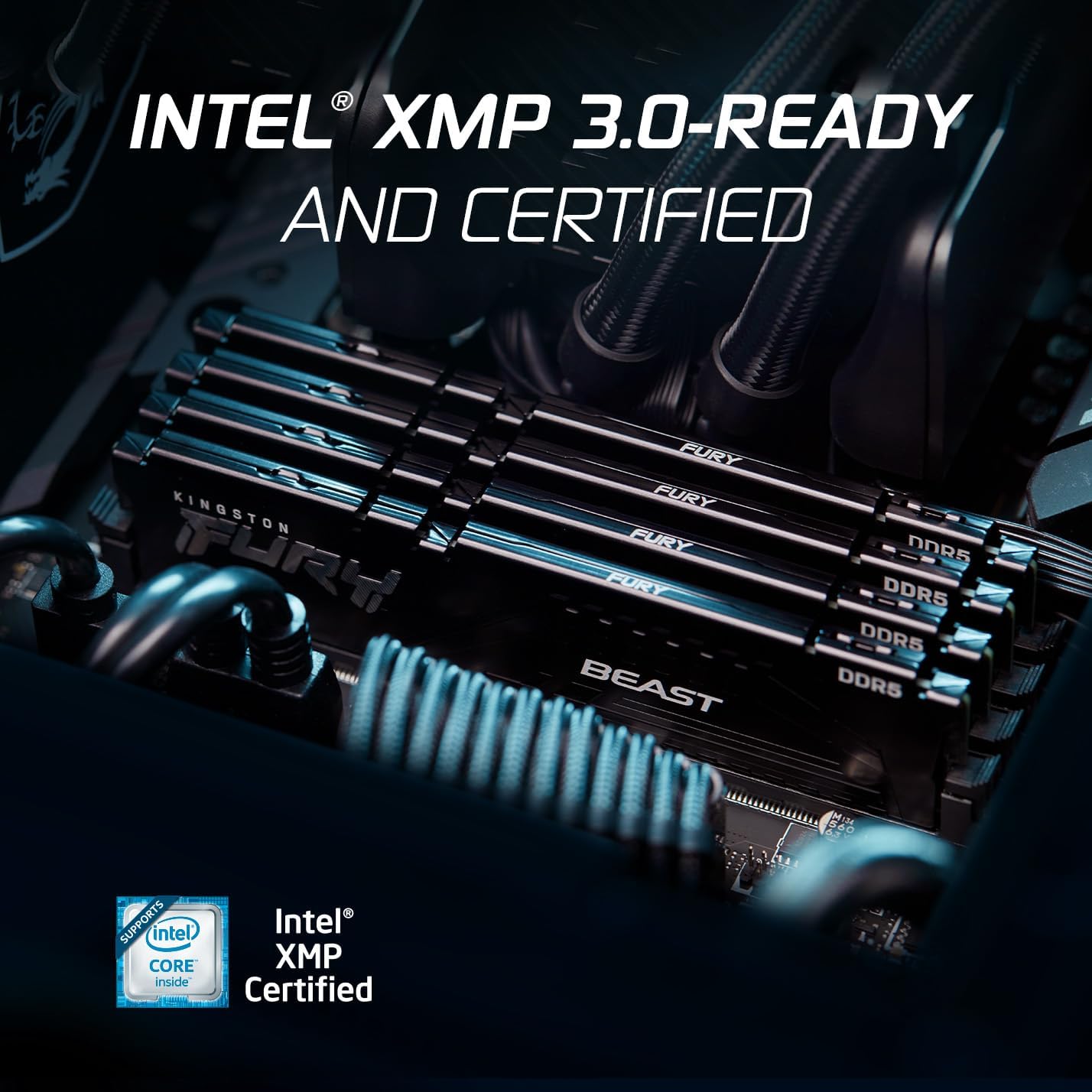 ოპერატიული მეხსიერება Kingston Fury Beast  EXPO 16GB (1x16GB) DDR5 6400MT/s CL32 32-39-39 1.4V 288-pin (KF564C32BBE-16)