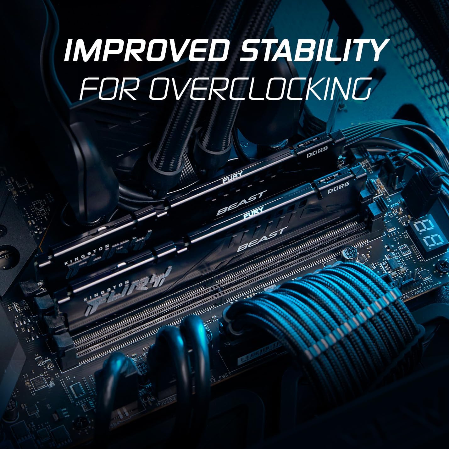 ოპერატიული მეხსიერება Kingston Fury Beast  EXPO 16GB (1x16GB) DDR5 6400MT/s CL32 32-39-39 1.4V 288-pin (KF564C32BBE-16)