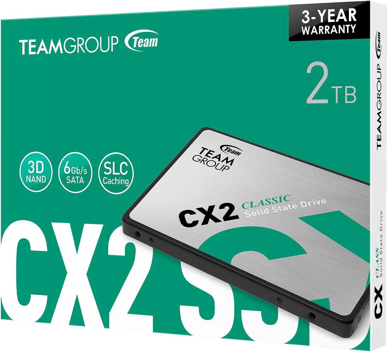 SSD დისკი TEAM 2.5" SATA3 CX2 2TB, T253X6002T0C101, R/W: up to 540/490 MB/s