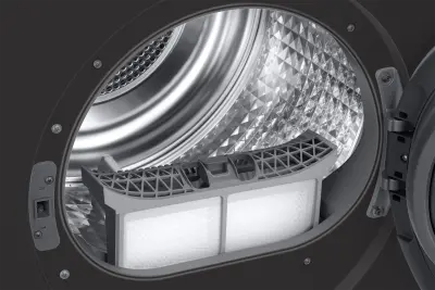 საშრობი მანქანა Dryer/ Samsung /DV90T6240LX/LP/PROMO 9 KG, Heat Pump, A+++, 60 x 85 x 60, SMART, Gray