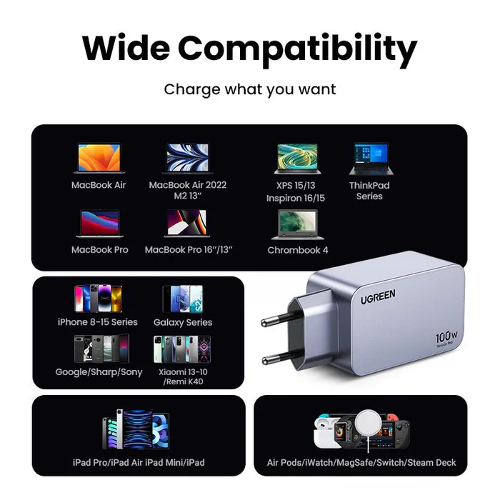 მობილურის დამტენი UGREEN X757(25874) Nexode Pro, 100W, USB, USB Type-C, Grey